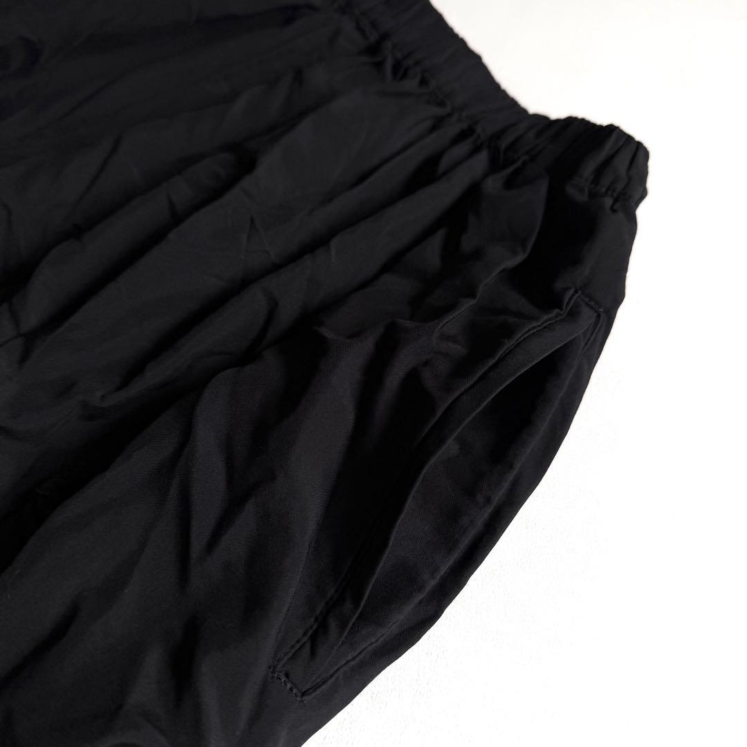 《美品》 コムデギャルソン ポリ縮 フリル ワイドパンツ ブラック S