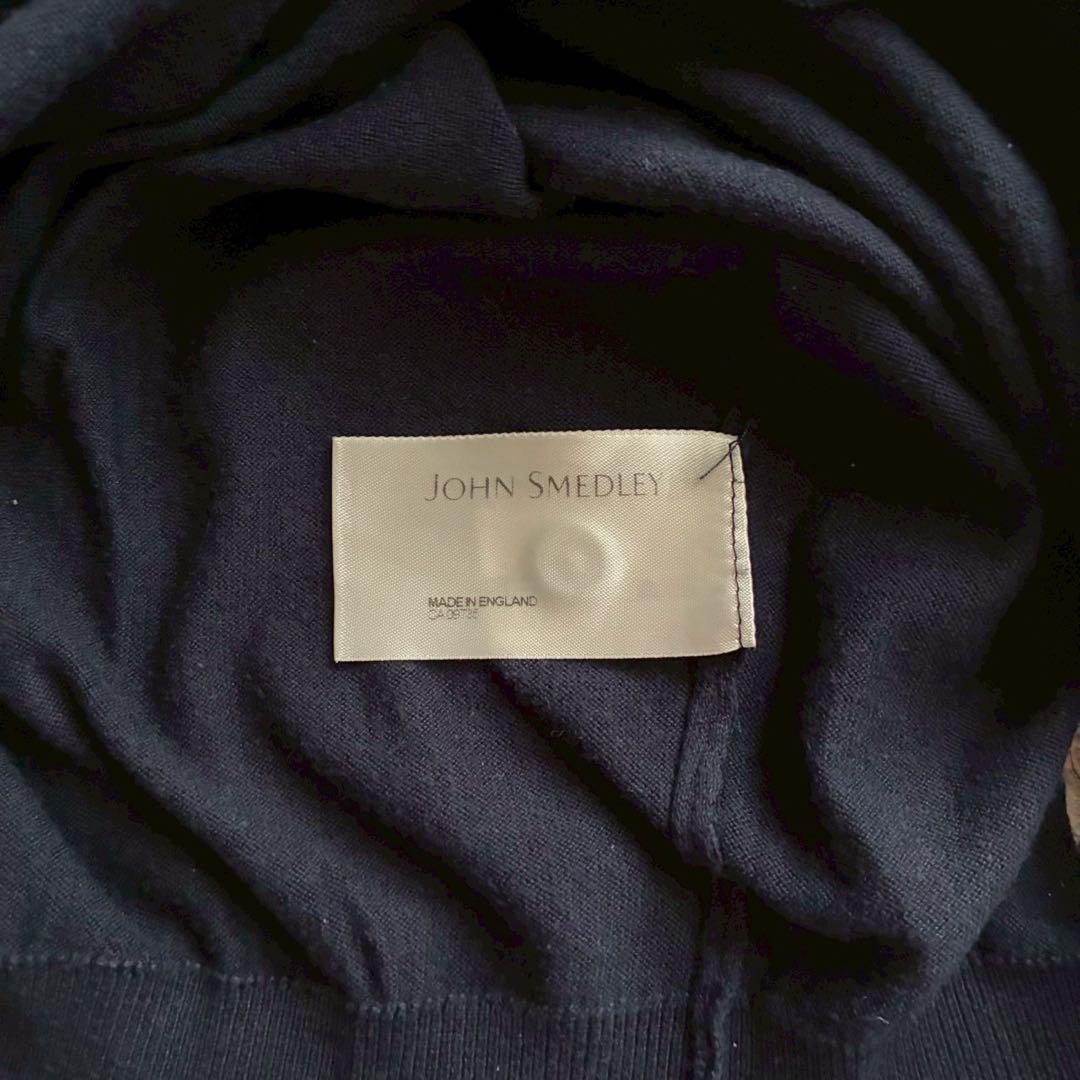 未使用タグ付　ジョンスメドレー　半袖ポロシャツ　ネイビー　ジェイバード　刺繍ロゴ