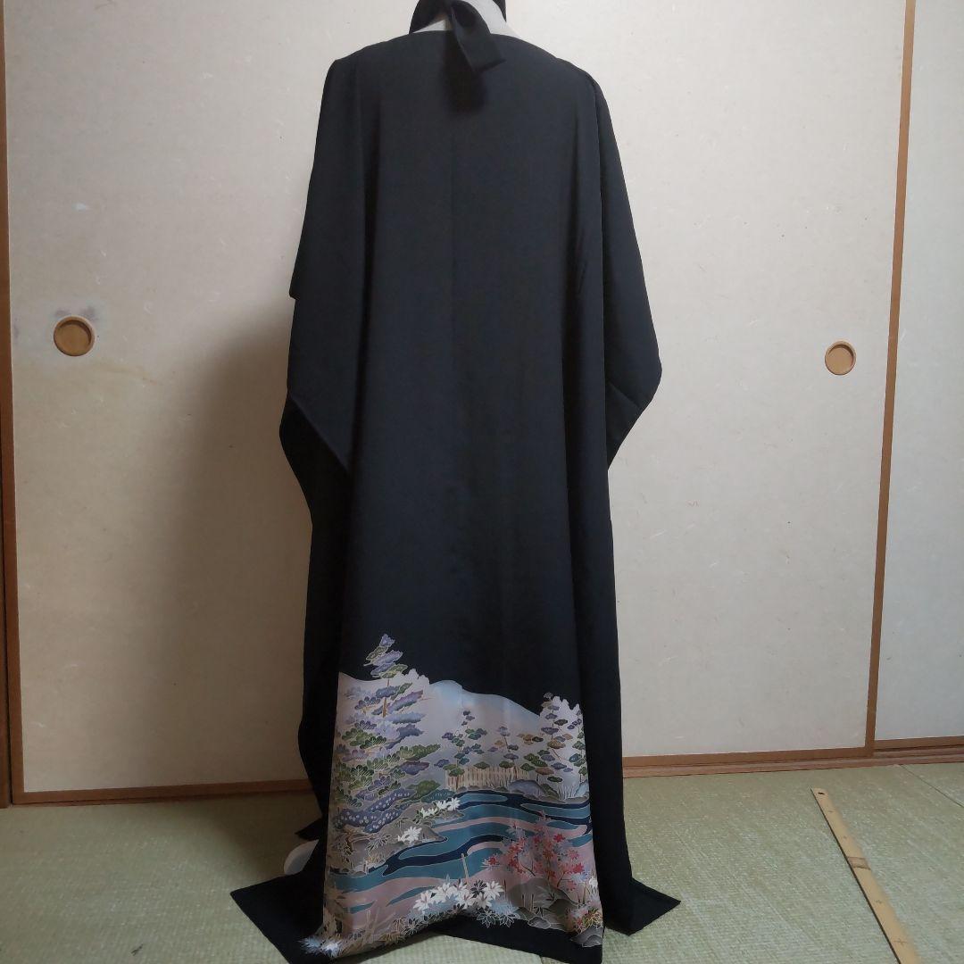 正絹 作家物 黒留袖 着物リメイク ロングドレス セミオーダー