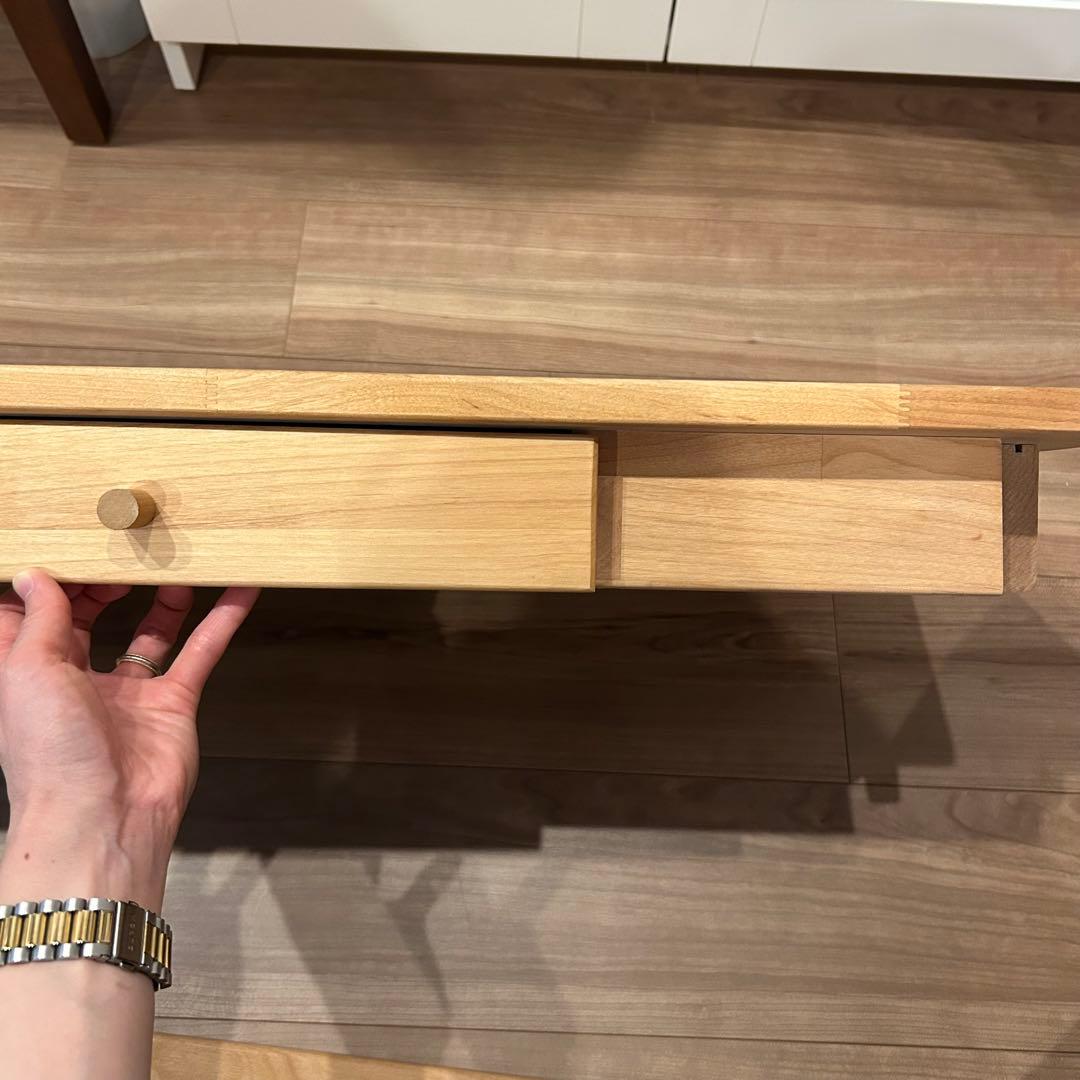 aya ベルメゾン 天然木アルダー材 コンパクトデスク 幅80 奥行35