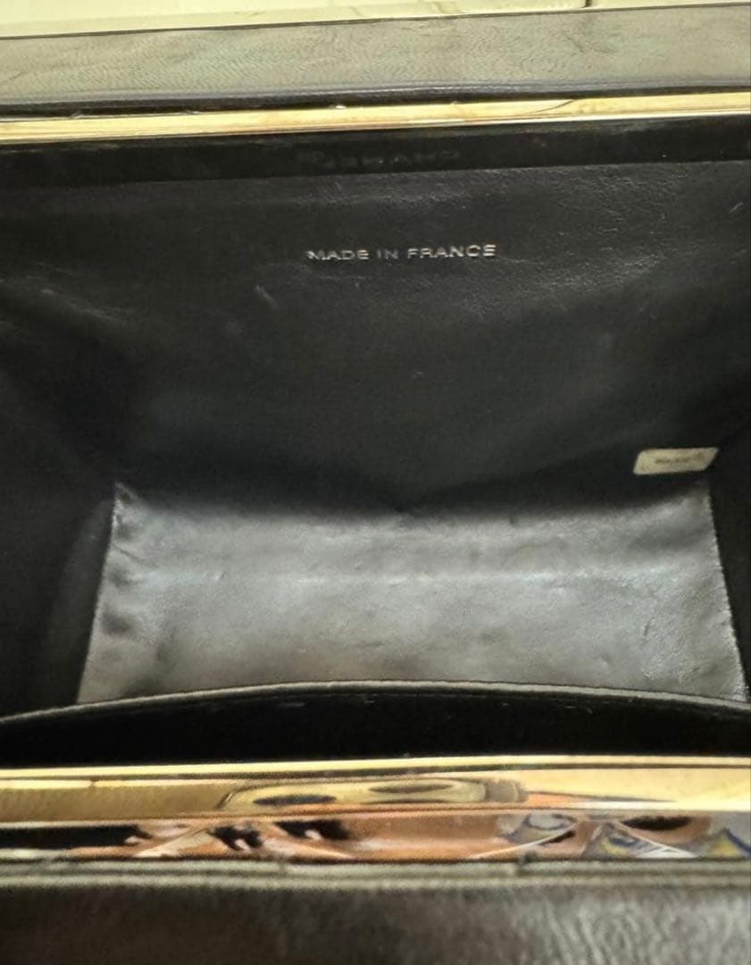ヴィンテージ　CHANEL パーティーバッグ　エナメル　ブラック