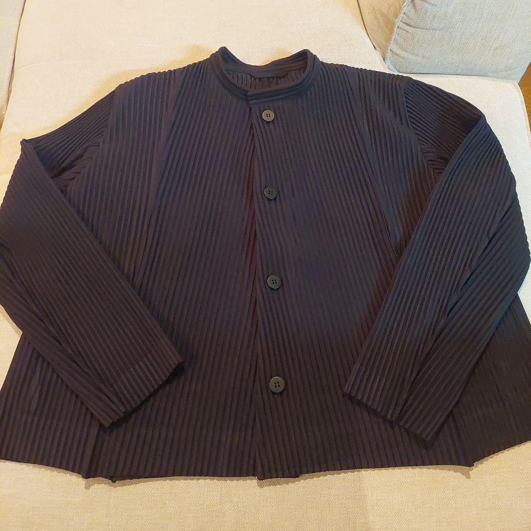 ISSEY MIYAKE HOMME PLISSE ノーカラージャケット⭐美品３