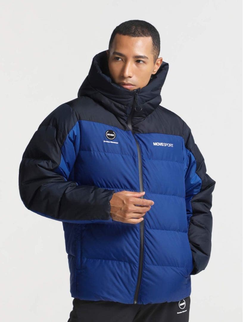 新品！デサントダウンジャケット、紺×青、O