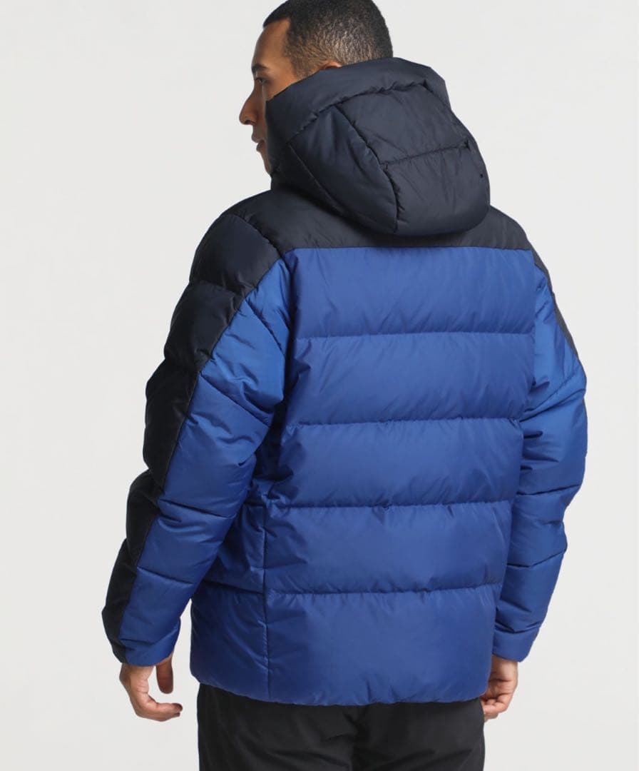 新品！デサントダウンジャケット、紺×青、O