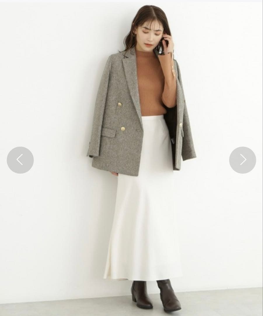 【新品】NATURAL BEAUTY BASIC ツイーディーダブルジャケットS