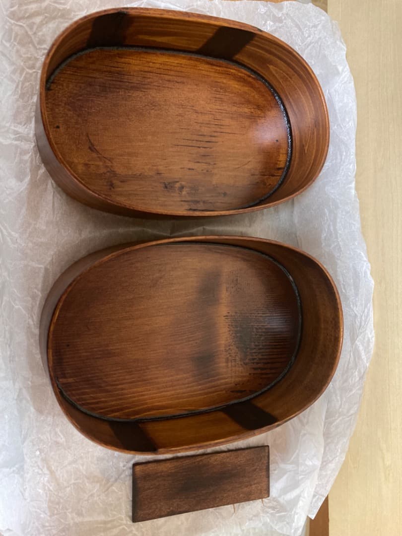 小坂屋漆器店 摺り漆 曲げわっぱ 弁当箱　楕円中