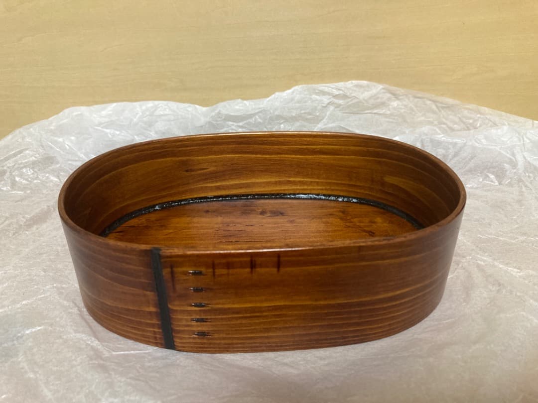 小坂屋漆器店 摺り漆 曲げわっぱ 弁当箱　楕円中