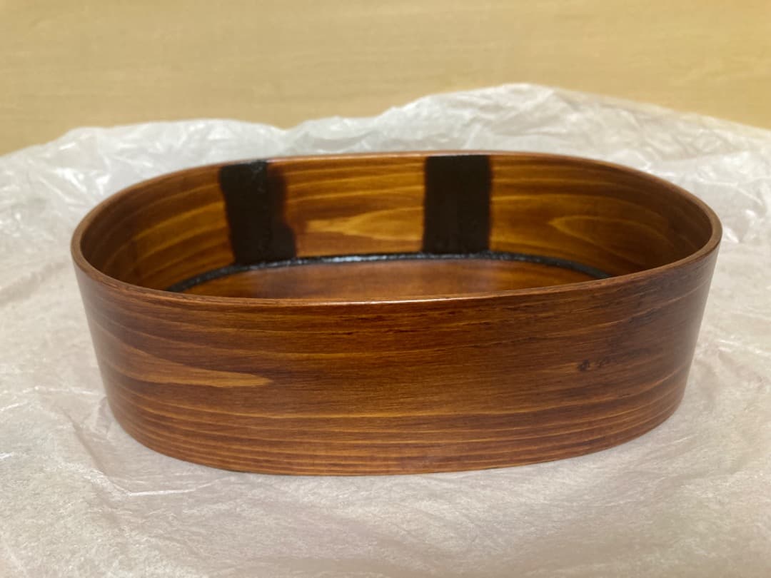 小坂屋漆器店 摺り漆 曲げわっぱ 弁当箱　楕円中