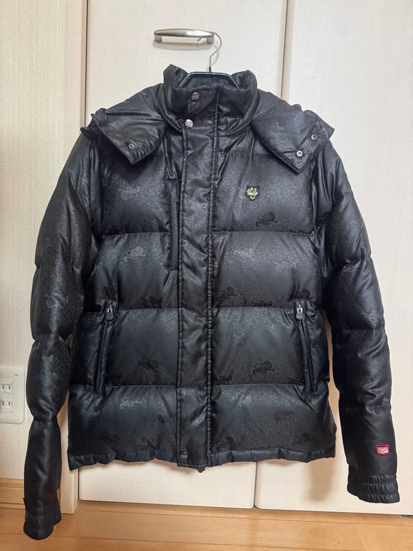 【専用】オニツカタイガー　フード付きブラックダウンジャケット　メンズM