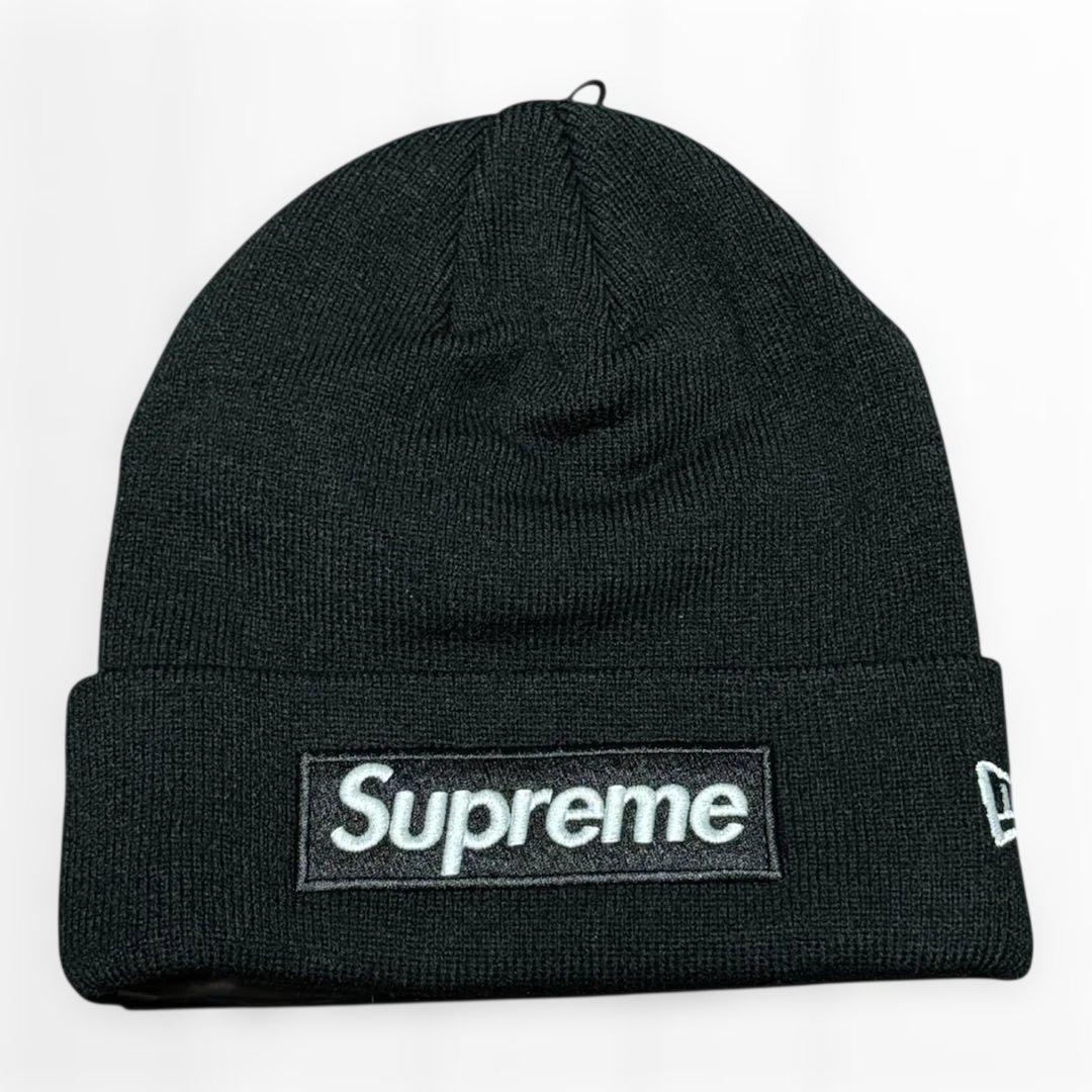 【人気】Supreme×New Era Box Logo Beanie ブラック