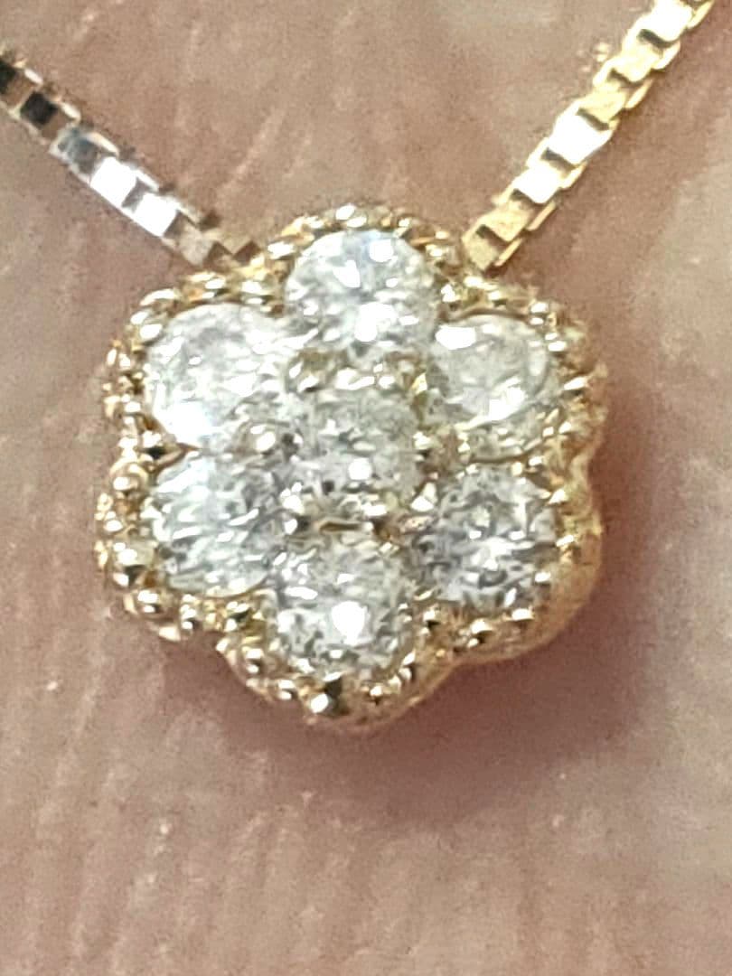 k18 ダイヤモンドペンダントトップ フラワー 0、16ct