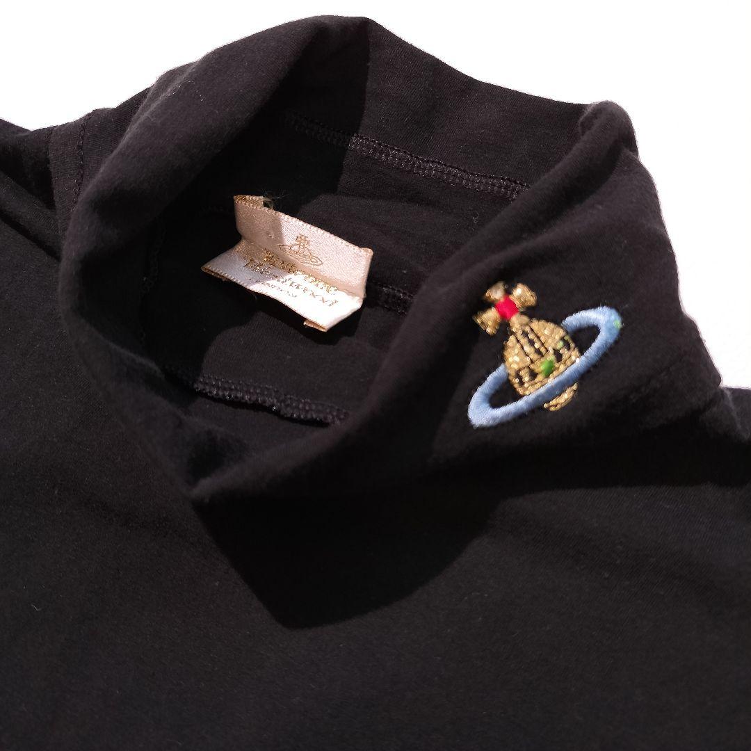 ヴィヴィアンウエストウッドオーブ刺繍　タートルネック カットソー　ブラック