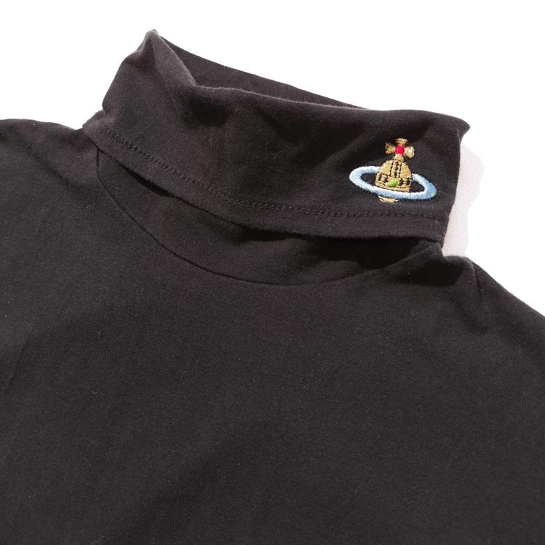 ヴィヴィアンウエストウッドオーブ刺繍　タートルネック カットソー　ブラック