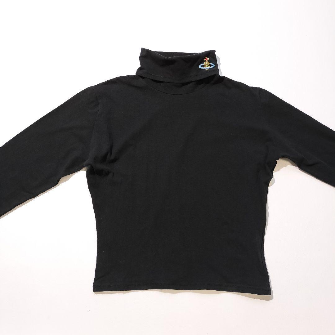 ヴィヴィアンウエストウッドオーブ刺繍　タートルネック カットソー　ブラック