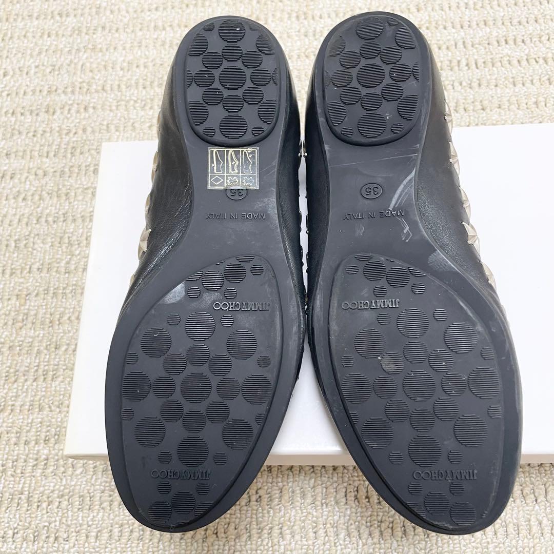 美品❤️ジミーチュウ スター スタッズ フラットシューズ 黒