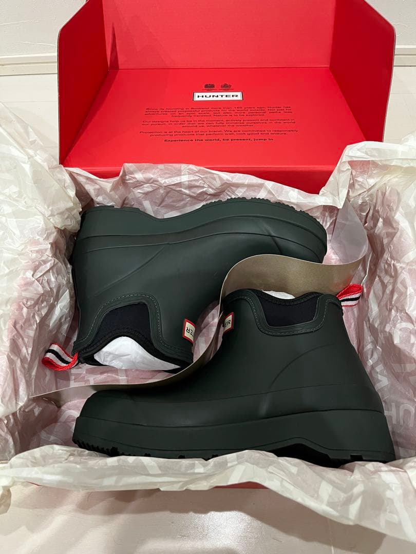 値引き不可　HUNTER MENS PLAY CHELSEA レインブーツ25