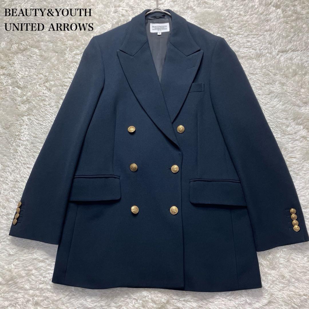 ビューティアンドユース　TRADITIONAL ダブルジャケット 紺ブレ　38