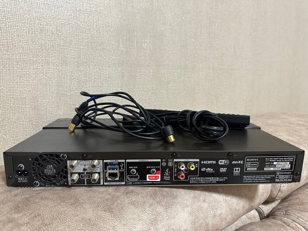 SONY ブルーレイレコーダー BDZ-FT1000（2019年製）