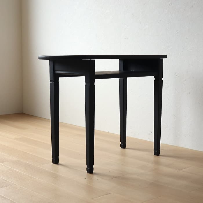 アンティーク 半円テーブル ブラック 無垢材 古家具 黒色 カウンター