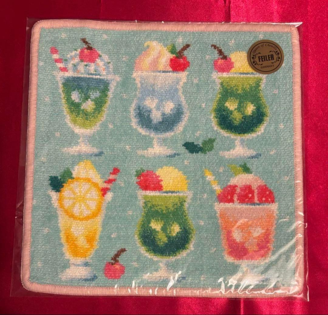 FEILER キティ ・ミッフィー クリームソーダ柄ハンカチ3枚・ぺぺランチ