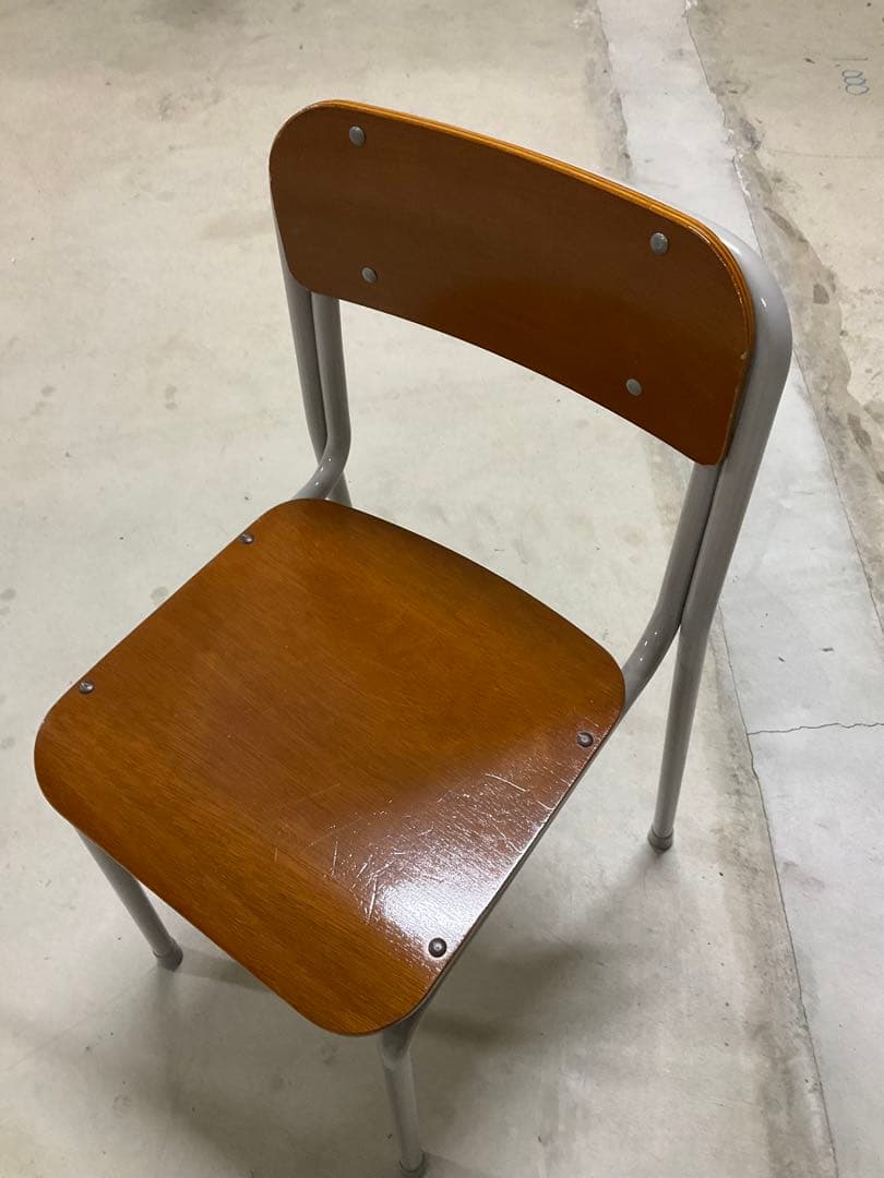 ⭐️美品⭐️ 学校の机とイス　学習机セット（木製天板・椅子2脚付き）