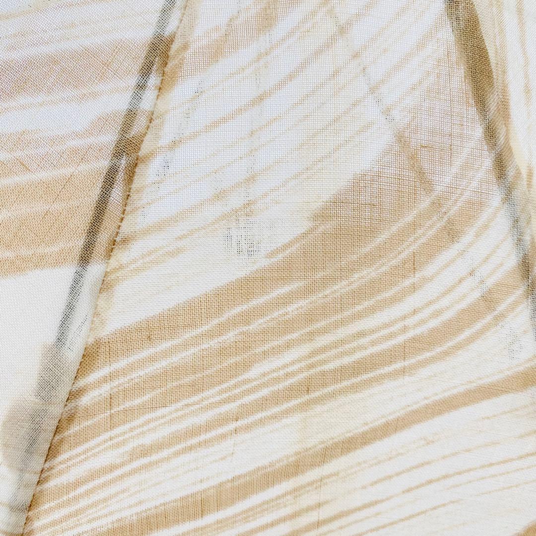 【未使用】小宮商店　高級日傘　麻100% バンブー　長傘　マーブル模様　ベージュ