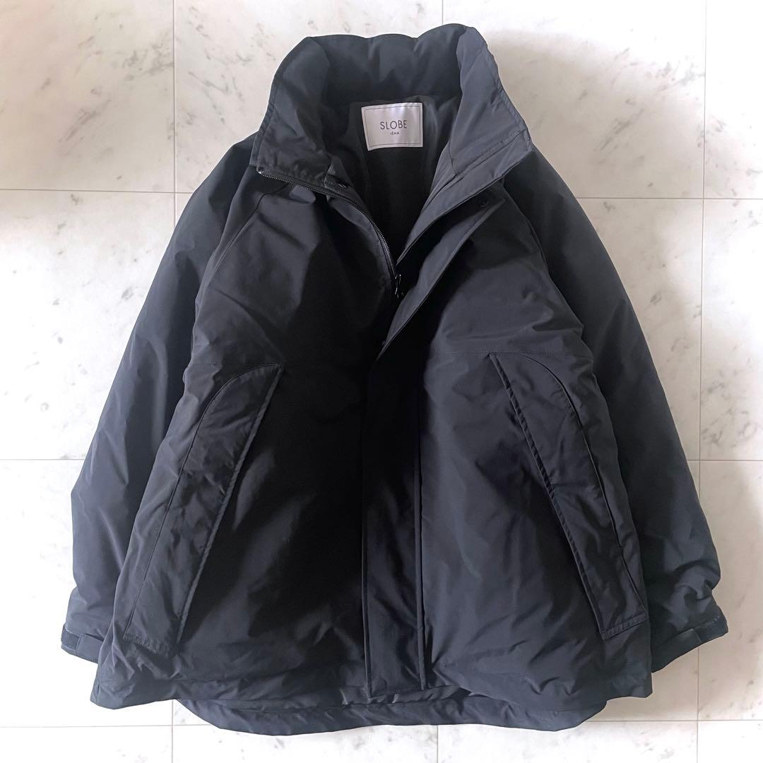 スローブイエナ ポリエステルタッサー中綿モンスターパーカーブルゾン ブラック