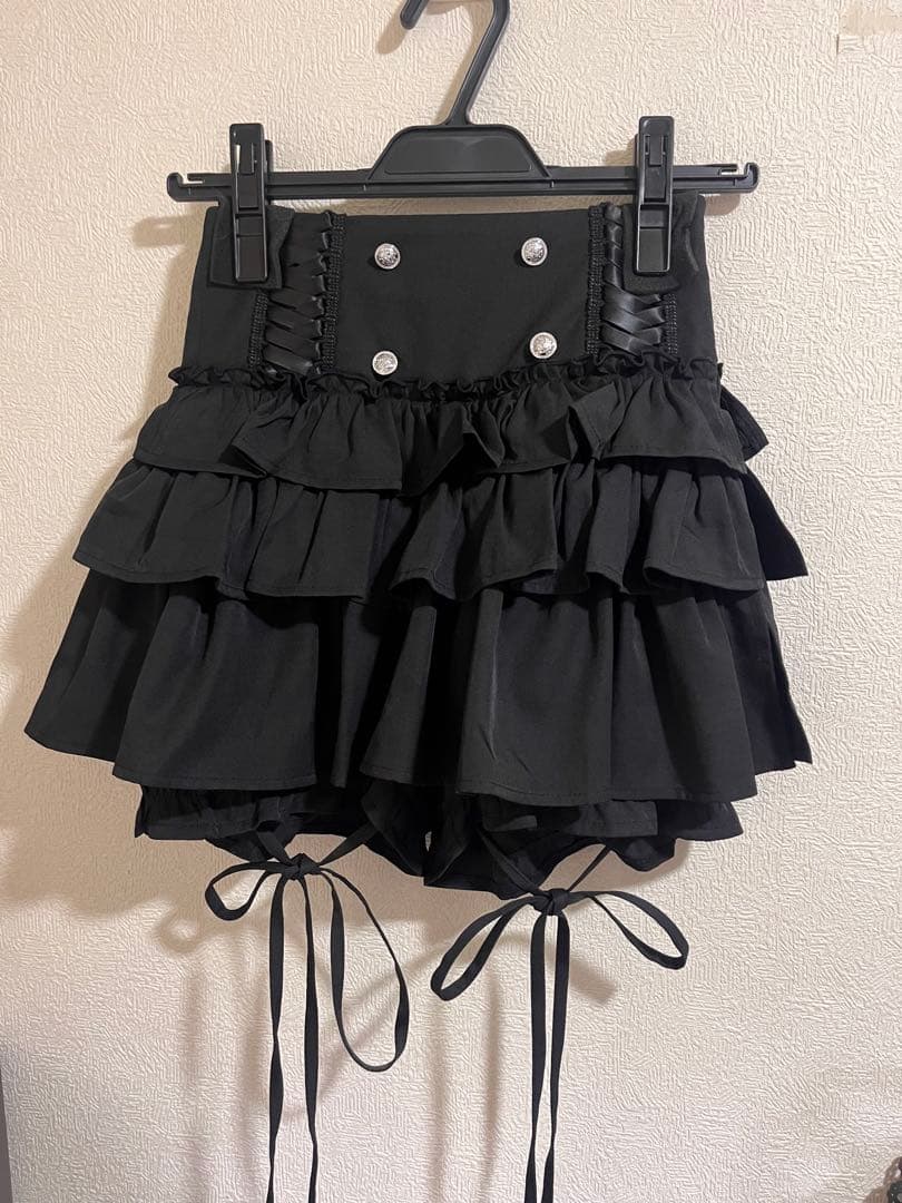 ハイウエストエンブレムボタン付きフリルパンツ/Amilige/アミリージュ