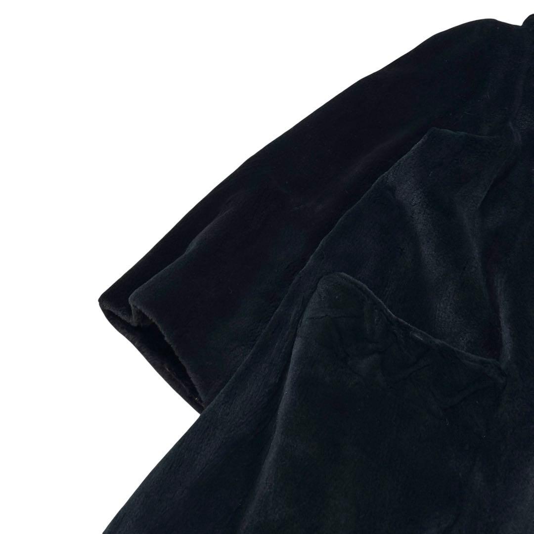 エンバ ミッドナイトブルー シェアードミンク ロングコート レディース XL