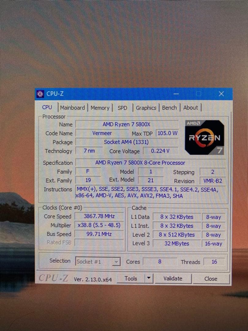 ゲーミングPC RYZEN7 5800X RTX2070SUPPER