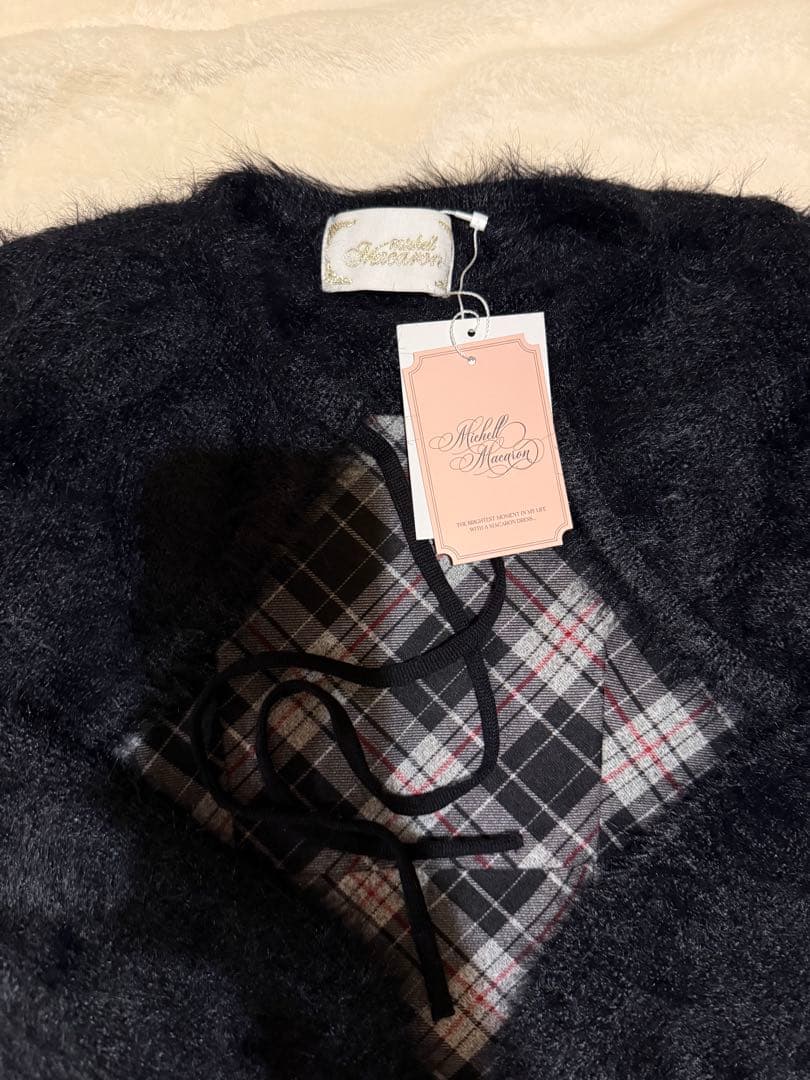 シャギーボレロsetチェックトップス