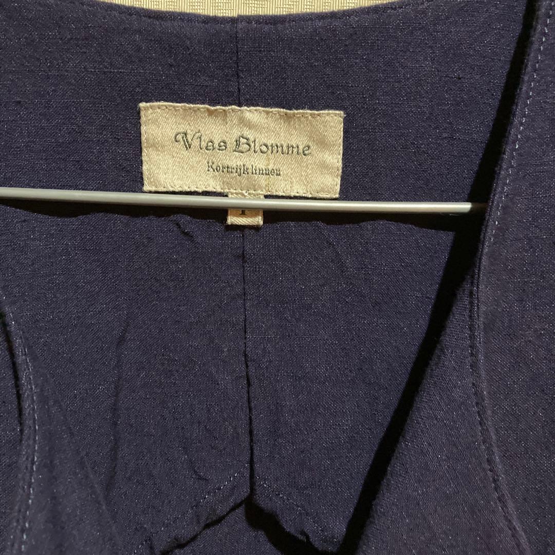 ヴラスブラム　ブラウス、ベスト　２点セット　ネイビー