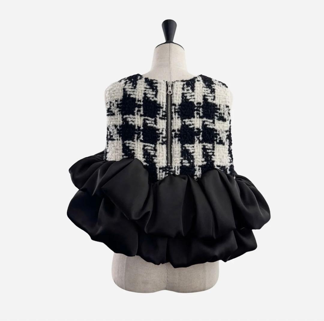 sheller シェリエ gingham tweed bloom tops