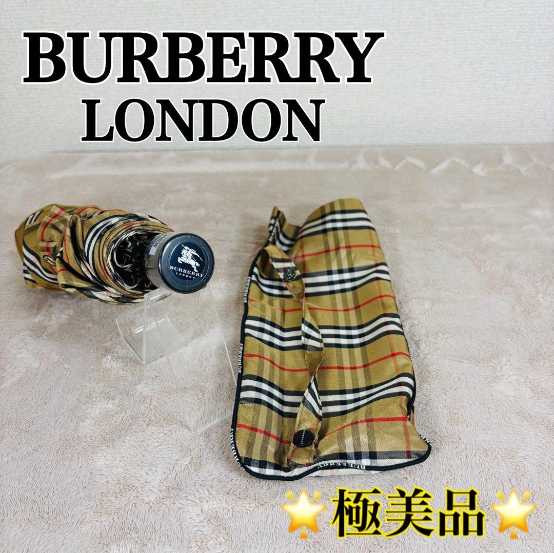 【極美品】BURBERRY バーバリー　折り畳み傘　ノバチェック　カバー付