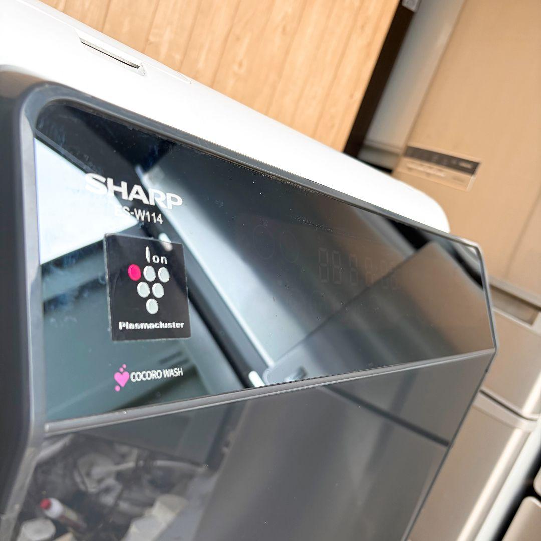 配送設置無料！純正SHARPシルバー大容量ドラム式洗濯乾燥機！完動品超美品！家電