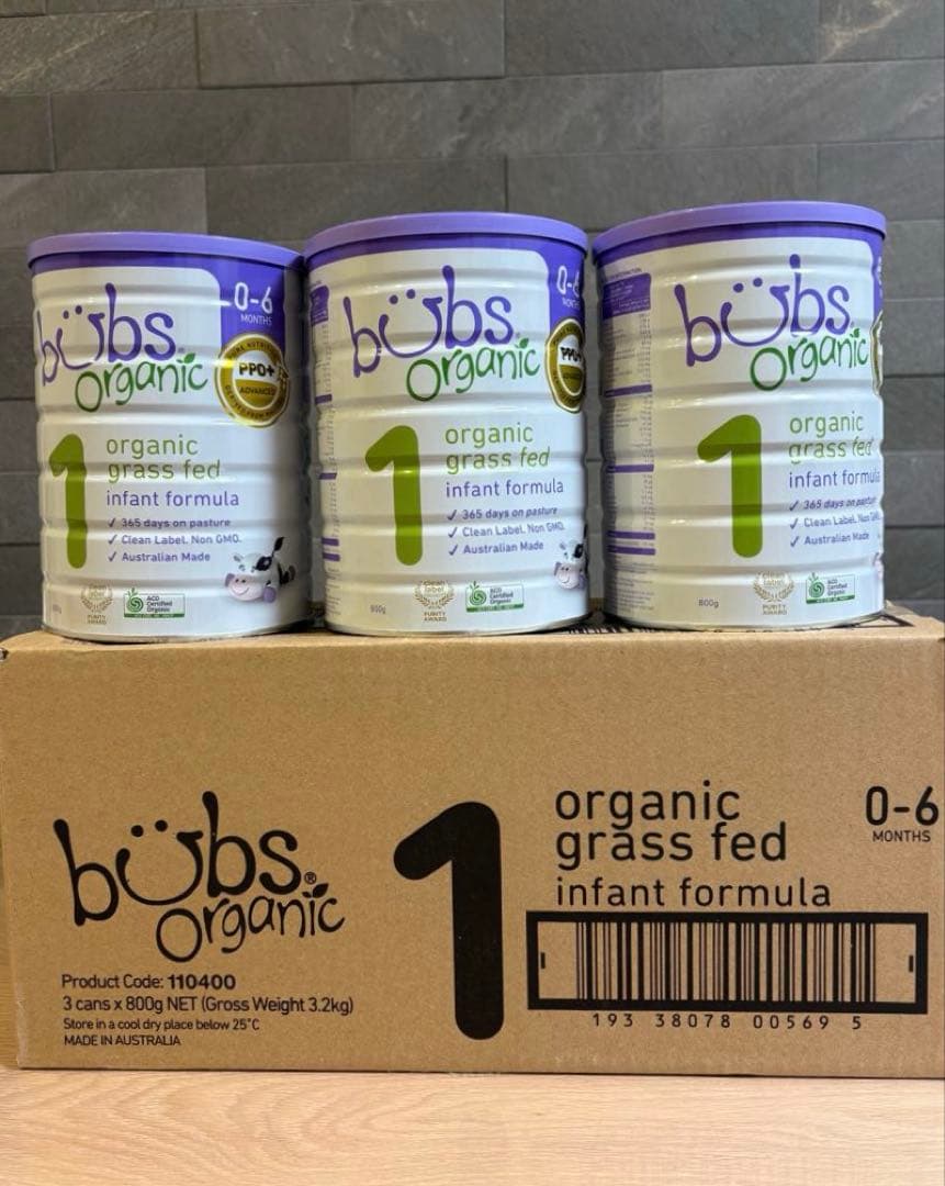 Bubs オーガニック 粉ミルク ステップ1 大缶 800g