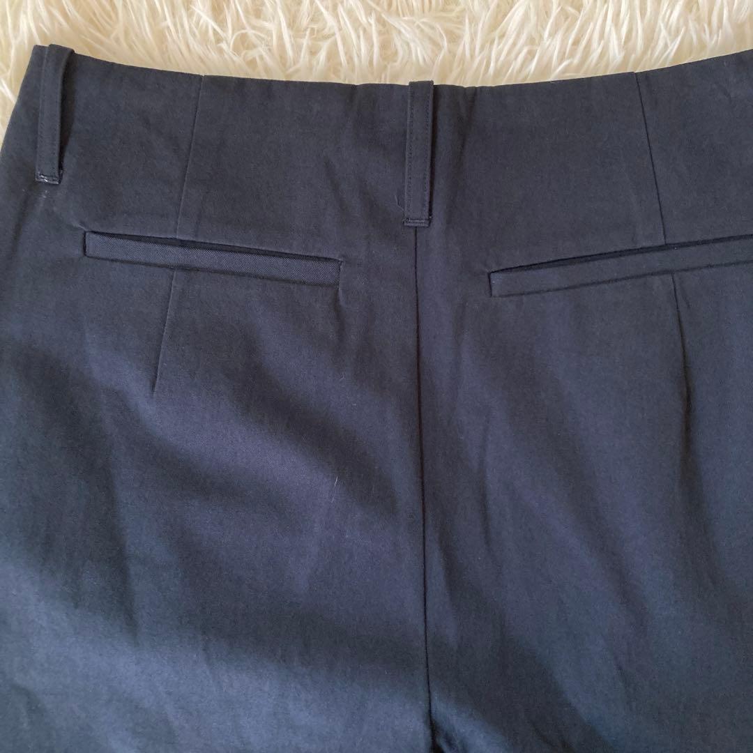 ジュライナインJULYNINE タックパンツ　ネイビー　日本製　Ｍ　2024AW