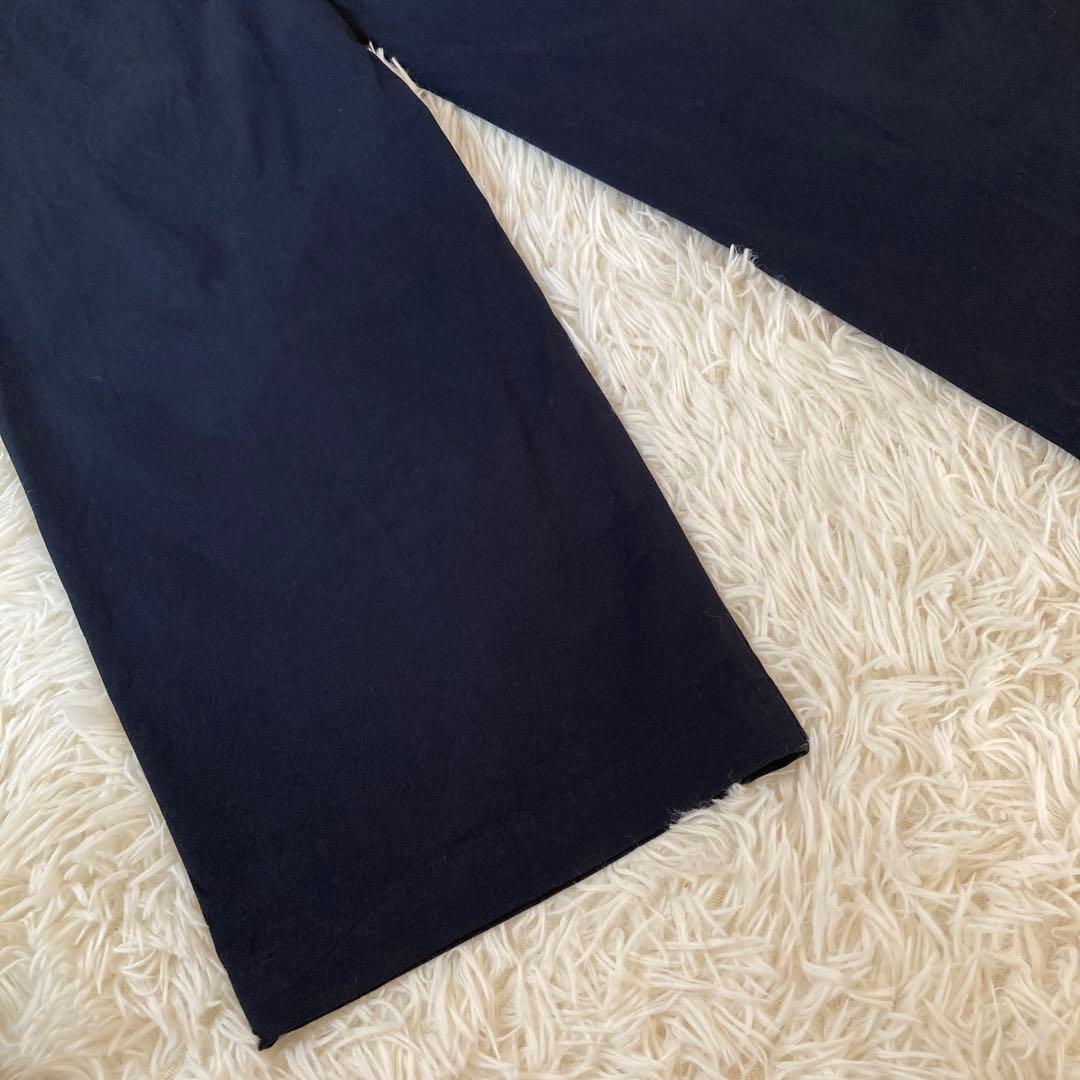 ジュライナインJULYNINE タックパンツ　ネイビー　日本製　Ｍ　2024AW