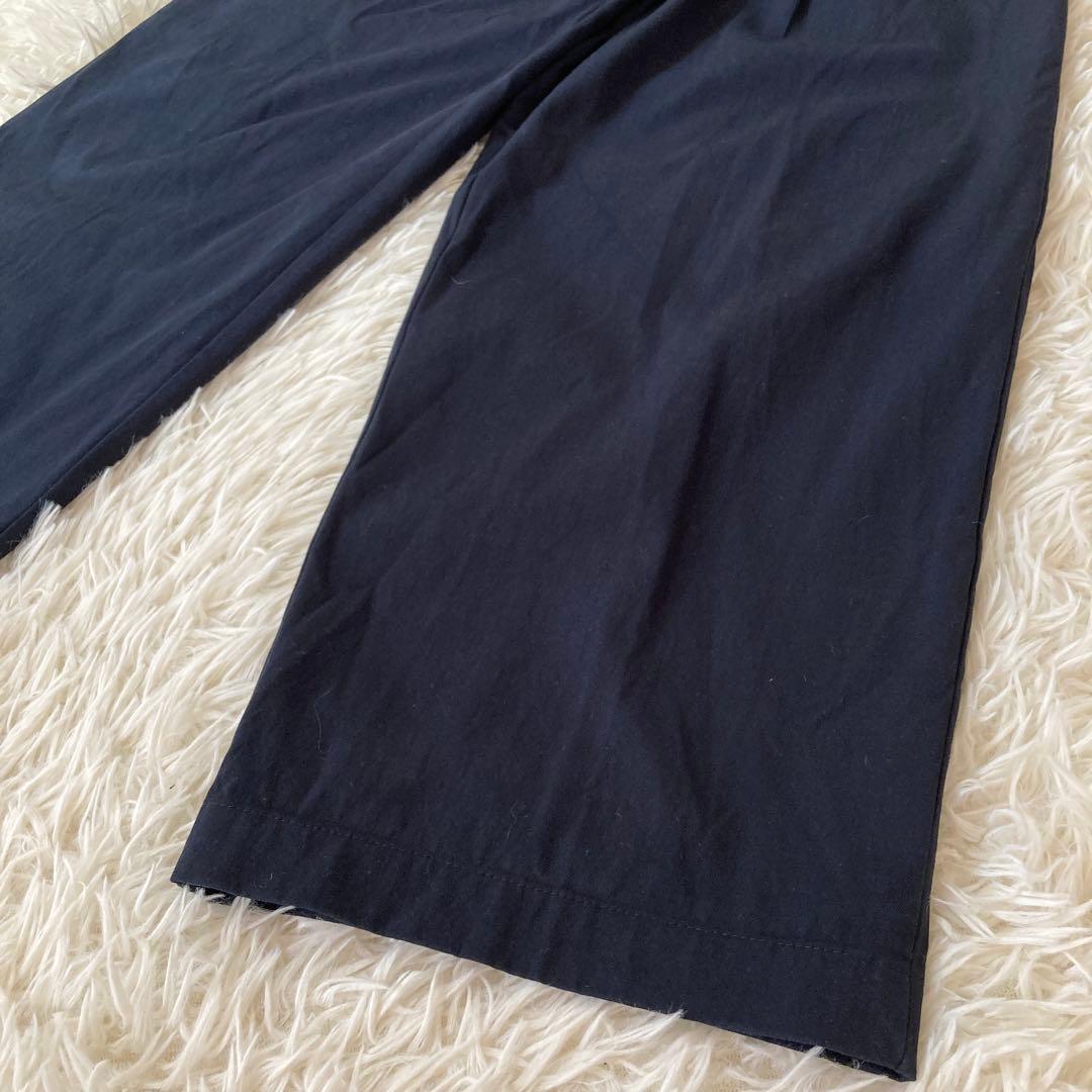 ジュライナインJULYNINE タックパンツ　ネイビー　日本製　Ｍ　2024AW