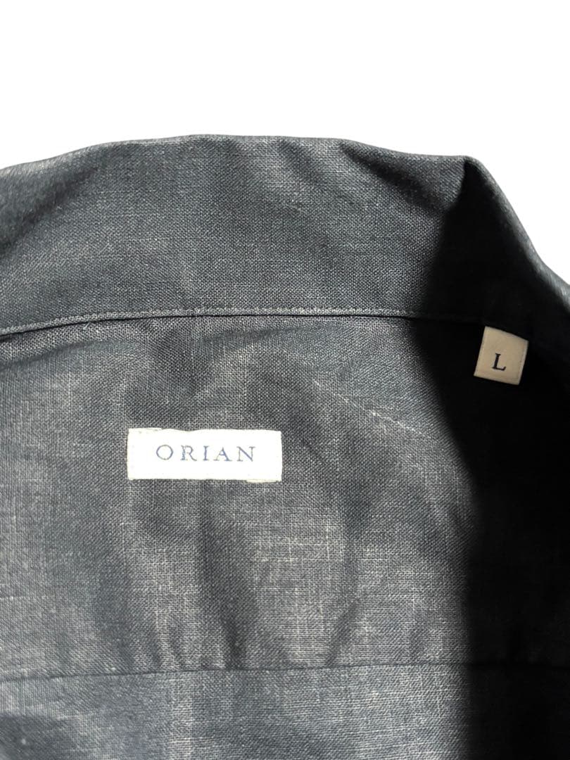 【新品タグ付】ORIAN LARMY リネンコットン サファリジャケット L 黒