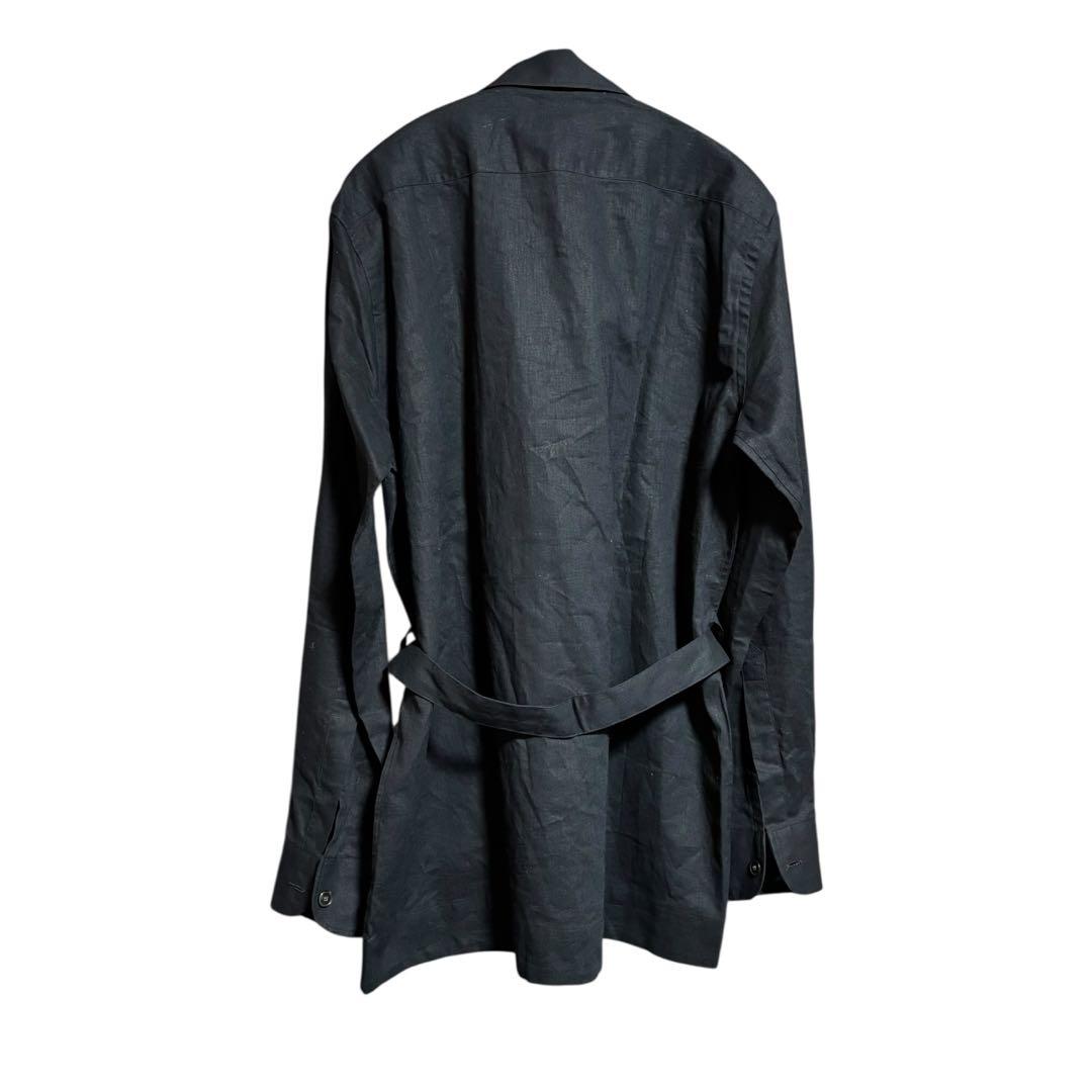 【新品タグ付】ORIAN LARMY リネンコットン サファリジャケット L 黒