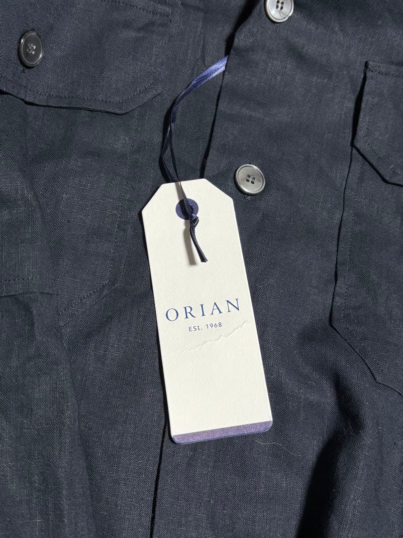 【新品タグ付】ORIAN LARMY リネンコットン サファリジャケット L 黒