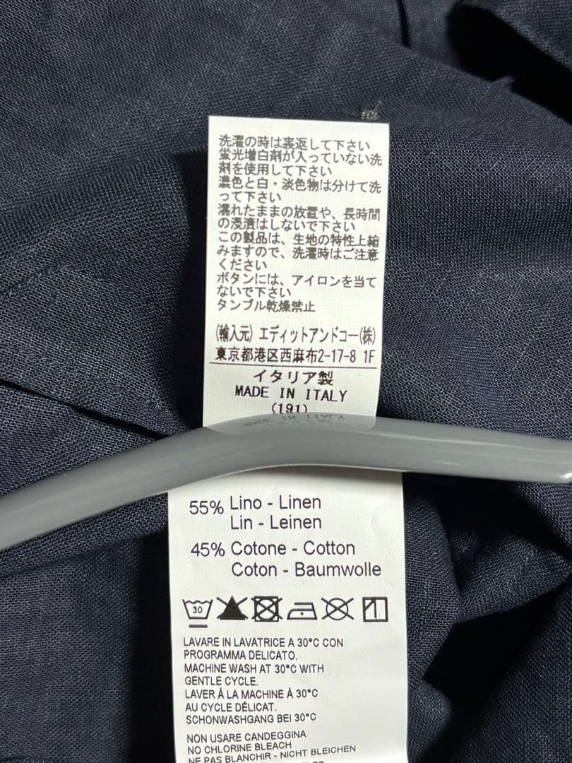 【新品タグ付】ORIAN LARMY リネンコットン サファリジャケット L 黒