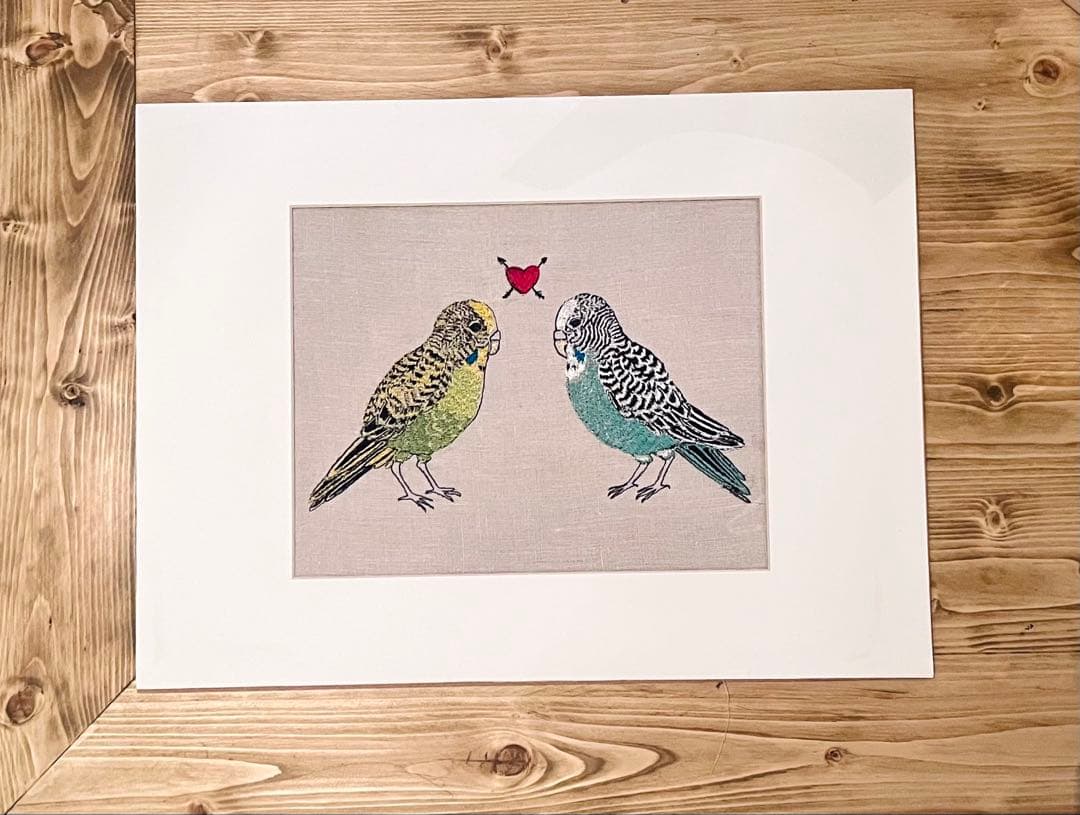 Coral & Tusk 刺繍アート 小鳥／リネン