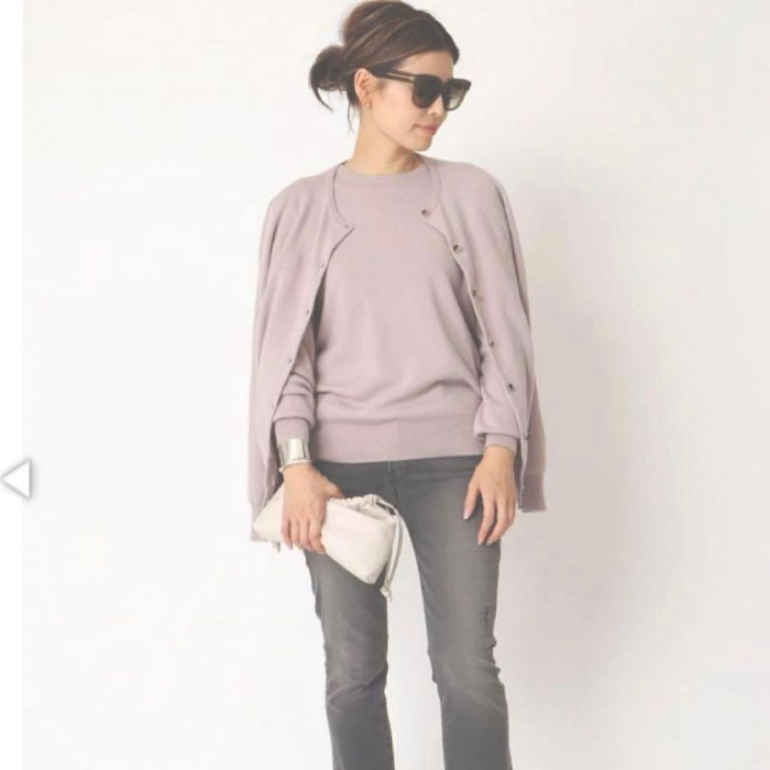 美品▲Deuxieme Classe//クルーネックカーディガン ▲カシミヤ混