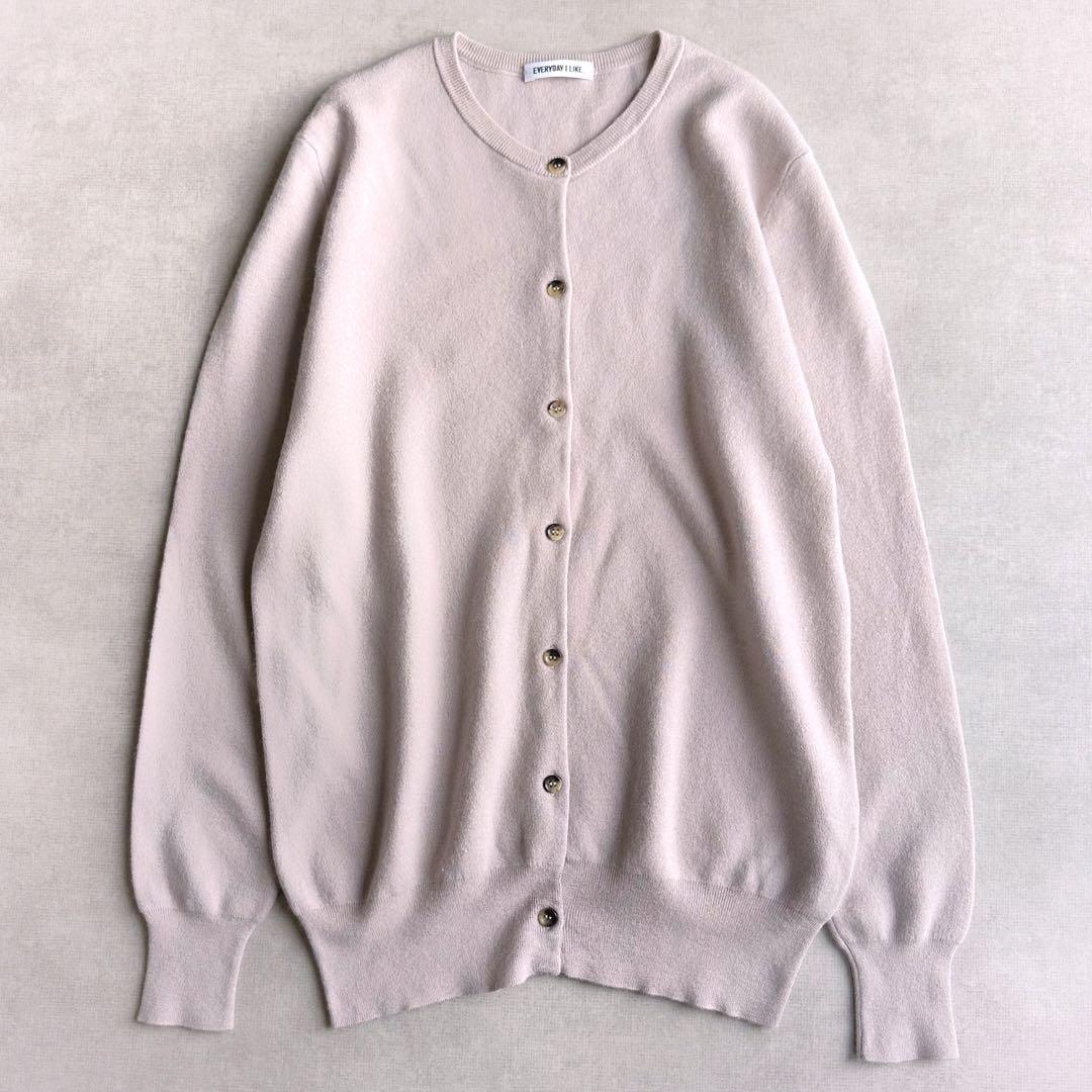 美品▲Deuxieme Classe//クルーネックカーディガン ▲カシミヤ混