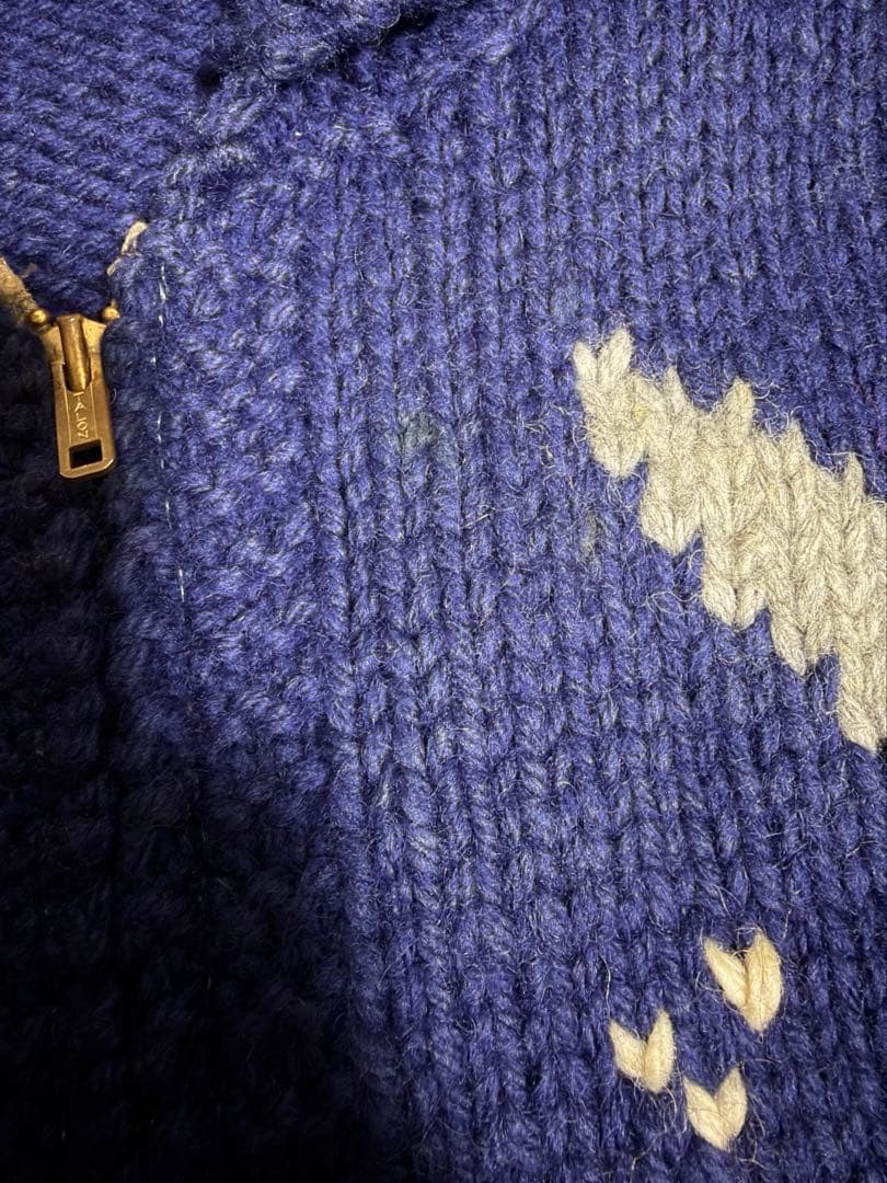 50s 60s ヴィンテージ カウチンセーター ニット シャチ柄 トラウト