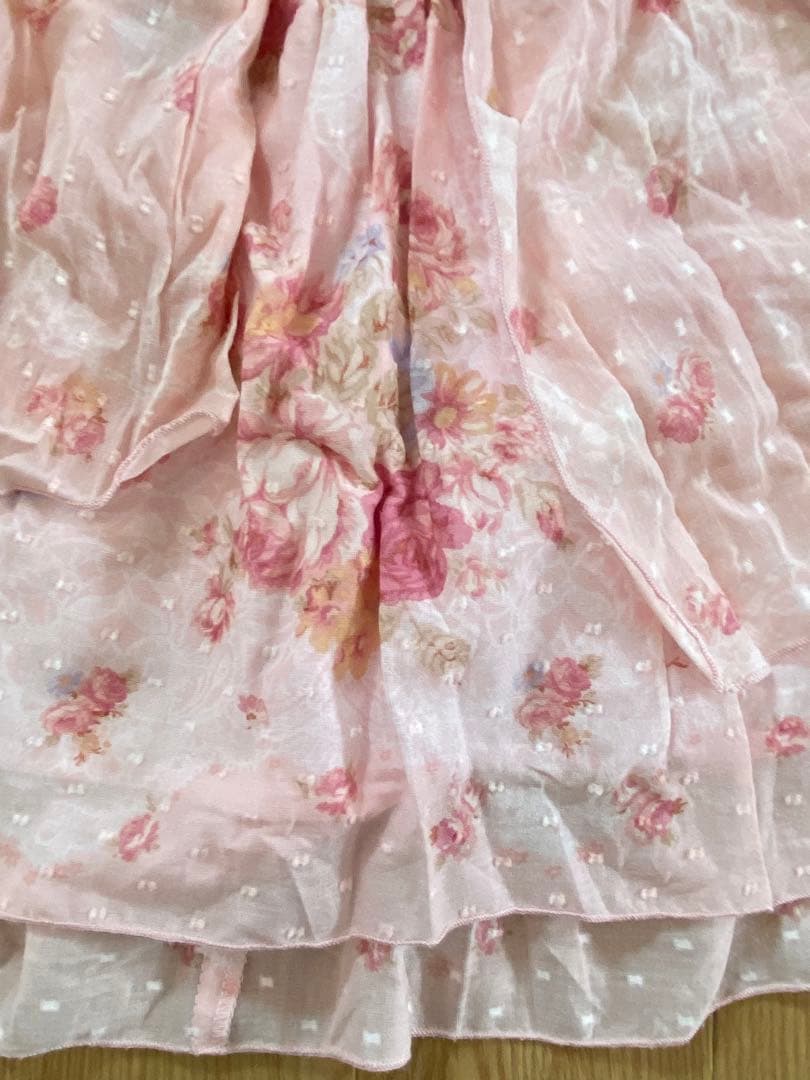 LIZ LISA 花柄リボンキャミワンピース チュニック ミニワンピ ピンク