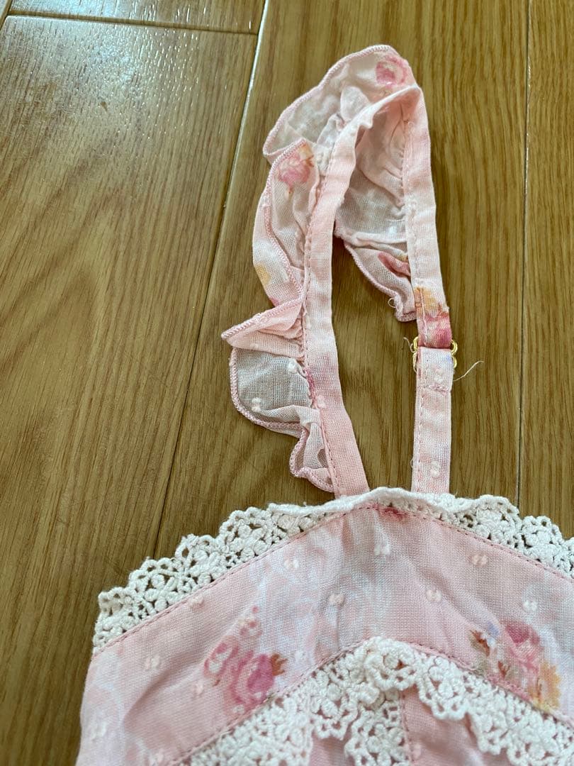 LIZ LISA 花柄リボンキャミワンピース チュニック ミニワンピ ピンク