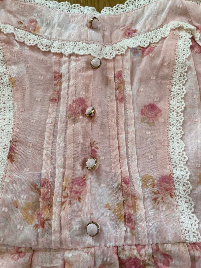 LIZ LISA 花柄リボンキャミワンピース チュニック ミニワンピ ピンク